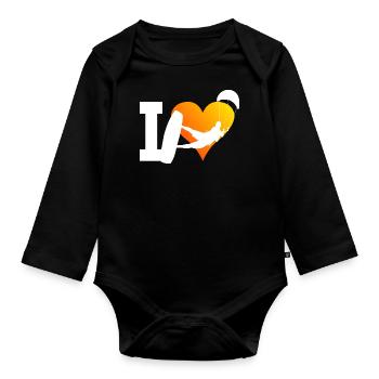 Kitesurfing Women Kite Kiting Men Kitesurfing - Organic Longsleeve Baby Bodysuit - black - Front