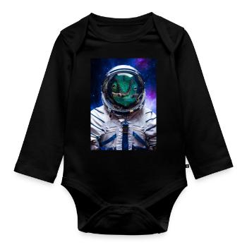 Panther Chameleon Astronaute Spaceman - Body Bébé bio manches longues - noir - Devant