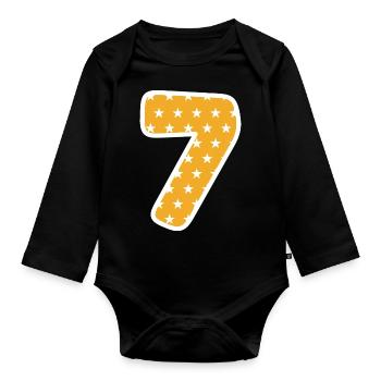 Sieben - Baby Bio-Langarm-Body - Schwarz - Vorne