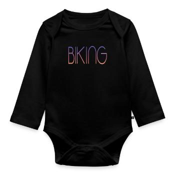 biking bmx mtb - Baby Bio-Langarm-Body - Schwarz - Vorne