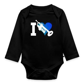 Women's Trumpet Playing Trumpet Players Trumpets - Organic Longsleeve Baby Bodysuit - black - Front