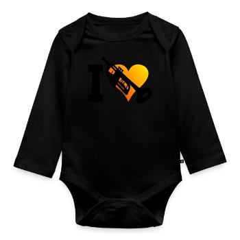 Herren Trompeter Trompetenspieler Trompetenspielen - Baby Bio-Langarm-Body - Schwarz - Vorne