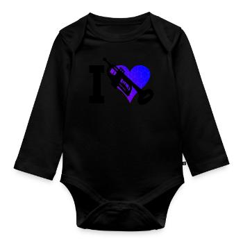 Trumpet Player Trompetenspieler Trompete - Organic Longsleeve Baby Bodysuit - black - Front