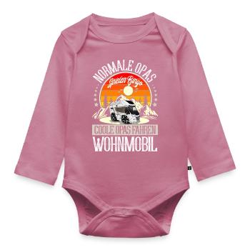 Camping Camper Campen Opa - Baby Bio-Langarm-Body - Mauve - Vorne