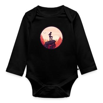 Rope Jumping Rope Jumping Frau - Baby Bio-Langarm-Body - Schwarz - Vorne