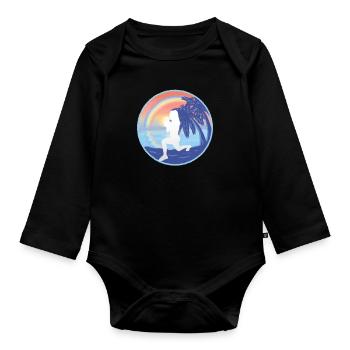 HIIT Fitness Woman - Organic Longsleeve Baby Bodysuit - black - Front