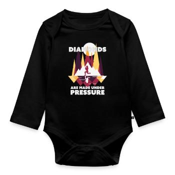 HIIT Diamonds - Organic Longsleeve Baby Bodysuit - black - Front