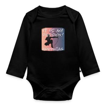 Grunge Arrowtag - Body Bébé bio manches longues - noir - Devant