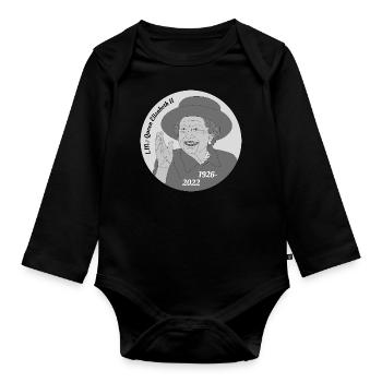 Décès de la reine Elizabeth II - Body Bébé bio manches longues - noir - Devant