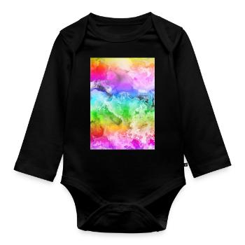 Regenboden Design Frieden - Baby Bio-Langarm-Body - Schwarz - Vorne