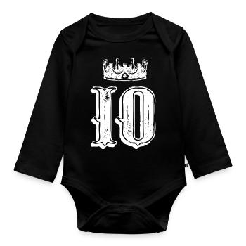Couronne de 10 chiffres - Body Bébé bio manches longues - noir - Devant