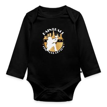 Paintball Rhythm - Organic Longsleeve Baby Bodysuit - black - Front