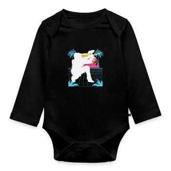 Vaporwave Paintball - Organic Longsleeve Baby Bodysuit - black - Front