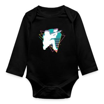 Vaporwave Paintball - Body Bébé bio manches longues - noir - Devant