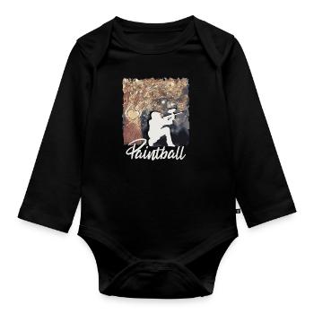 Paintball Paintball Player - Organic Longsleeve Baby Bodysuit - black - Front