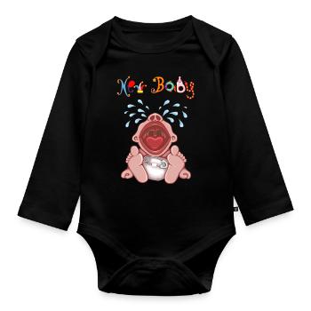 BÉBÉ PLEURE, Nouveau bébé, Bébé pleure, Anniversaire - Body Bébé bio manches longues - noir - Devant