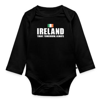Ireland Today Tomorrow Always Ireland Rugby - Organic Longsleeve Baby Bodysuit - black - Front