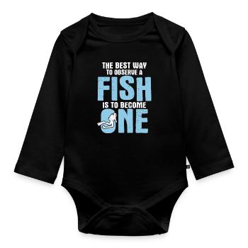 Apnoetaucher Freitaucher Taucher - Baby Bio-Langarm-Body - Schwarz - Vorne