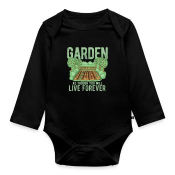 Landschaftsgärtner Hobbygärtner Gärtner - Baby Bio-Langarm-Body - Schwarz - Vorne