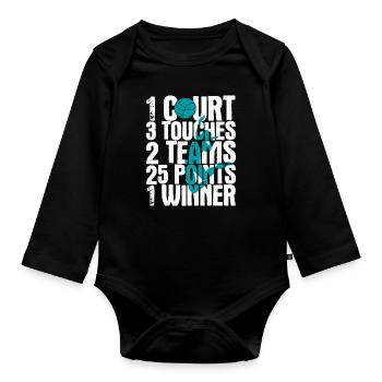 Volleyballer Spruch Für Volleyballspiel Volleyball - Baby Bio-Langarm-Body - Schwarz - Vorne