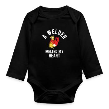 Schweißen Für Schweißer - Baby Bio-Langarm-Body - Schwarz - Vorne