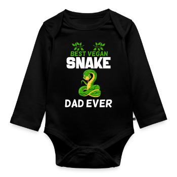 Schlangen Haustiere | Schlange Reptilien Geschenke - Baby Bio-Langarm-Body - Schwarz - Vorne