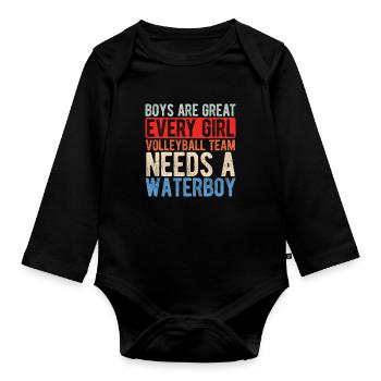 Volleyballer Spruch Für Volleyballspiel Volleyball - Baby Bio-Langarm-Body - Schwarz - Vorne