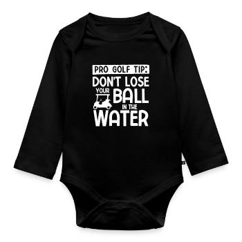 Golfplatz zum Golfen Golf - Baby Bio-Langarm-Body - Schwarz - Vorne