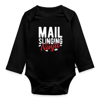 Briefträger Und Paket-Zusteller Für Postboten - Baby Bio-Langarm-Body - Schwarz - Vorne