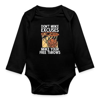 Basketball - Baby Bio-Langarm-Body - Schwarz - Vorne