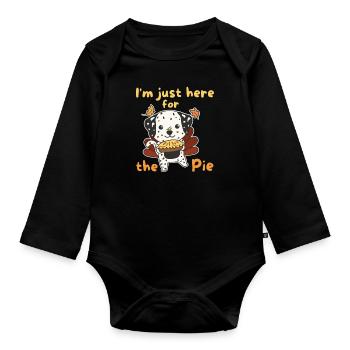 thanksgiving day outfits turkey dalmatian pie - Organic Longsleeve Baby Bodysuit - black - Front