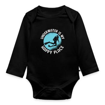 Apnoetaucher Freitaucher Taucher - Baby Bio-Langarm-Body - Schwarz - Vorne
