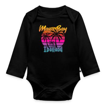 Vintage Maya Bay Thailand - Organic Longsleeve Baby Bodysuit - black - Front