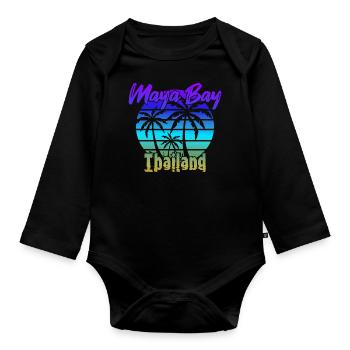 Vintage Maya Bay Thailand - Organic Longsleeve Baby Bodysuit - black - Front