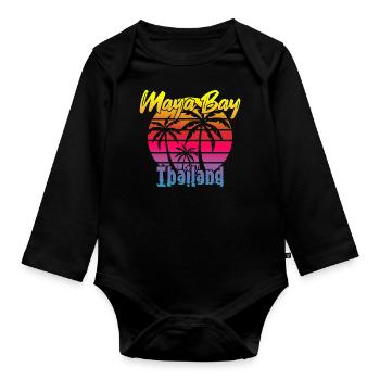 Vintage Maya Bay Thailand - Organic Longsleeve Baby Bodysuit - black - Front