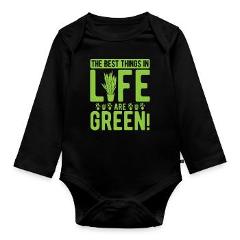Landschaftsgärtner Hobbygärtner Gärtner - Baby Bio-Langarm-Body - Schwarz - Vorne