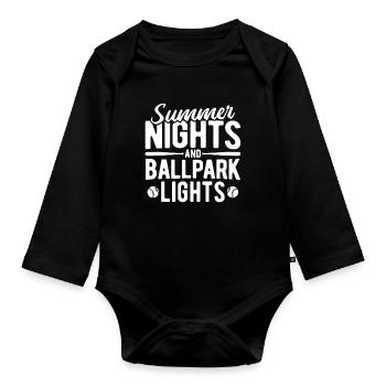 Baseball - Baby Bio-Langarm-Body - Schwarz - Vorne