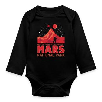 Funny Travelling Graphic - Organic Longsleeve Baby Bodysuit - black - Front