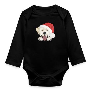 Joyeux Noël Labrador - Body Bébé bio manches longues - noir - Devant