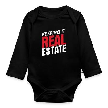 Immobilien-Händler Für Immobilien-Makler - Baby Bio-Langarm-Body - Schwarz - Vorne