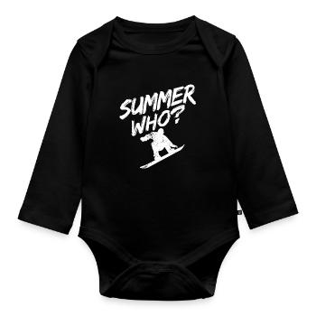 Snowboard Spruch für Snowboarder - Baby Bio-Langarm-Body - Schwarz - Vorne