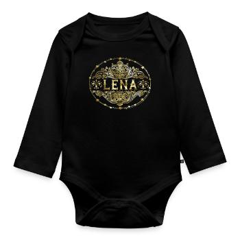Lena - Organic Longsleeve Baby Bodysuit - black - Front