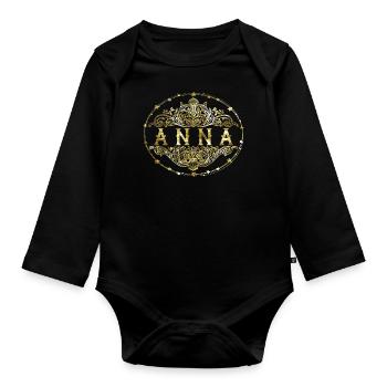 Anna - Organic Longsleeve Baby Bodysuit - black - Front