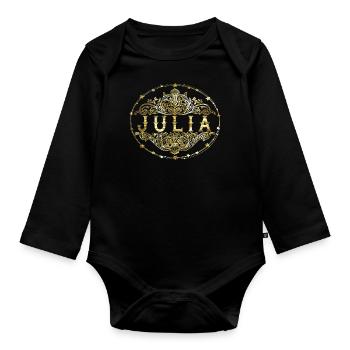 Julia - Baby Bio-Langarm-Body - Schwarz - Vorne