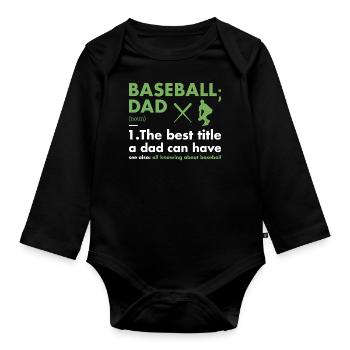 Sport Dad Définition Baseball - Body Bébé bio manches longues - noir - Devant