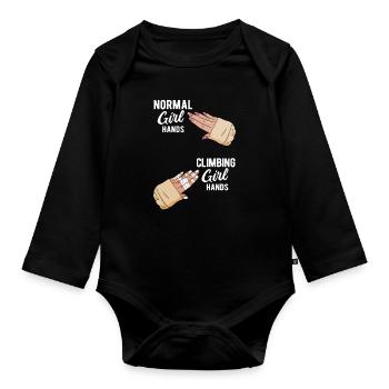 Klettern Bouldern - Baby Bio-Langarm-Body - Schwarz - Vorne