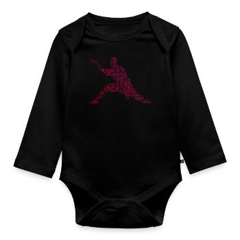 Kungfu Kung Fu Martial Arts Men's Wushu - Organic Longsleeve Baby Bodysuit - black - Front
