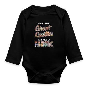 Quilten von Tagesdecken - Baby Bio-Langarm-Body - Schwarz - Vorne