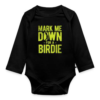 Golfplatz zum Golfen Golf - Baby Bio-Langarm-Body - Schwarz - Vorne