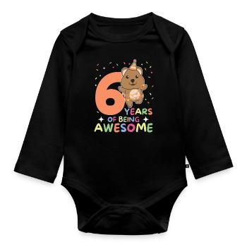 Quokka pour les enfants de 6 ans - Body Bébé bio manches longues - noir - Devant